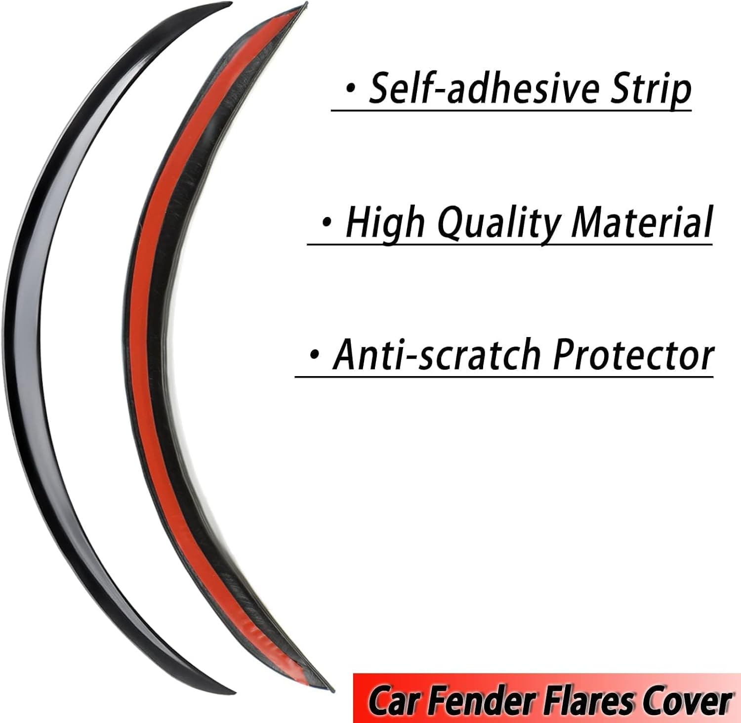 AUTOXBERT 4PCS Universal Black Car Truck Wheel Fender Flares Eyebrow Arches Cover Replaces,Car Fender Flares Extra Wheel Arches Cover Protector Trim Lips