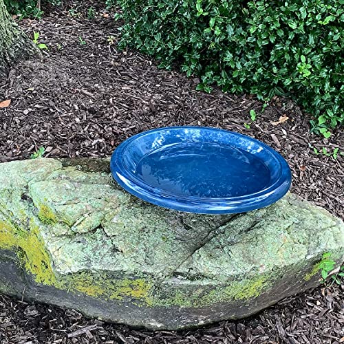 Tierra Garden Birds And Beyond Fiber Clay Bird Bowl, Gloss Bird Bowl With Gloss Rim For Tierra Bird Bath Bases (Azure Blue) #TOP1