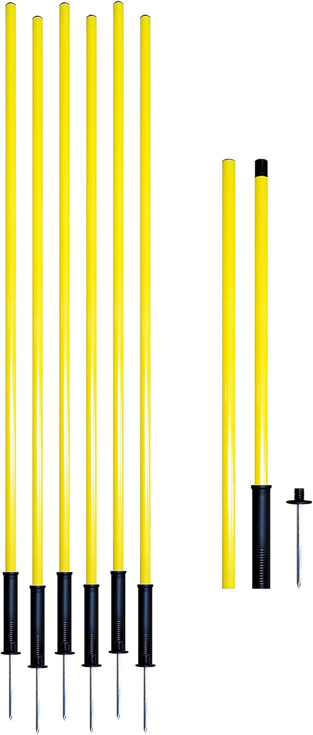 American Challenge Agility Poles – Portable Soccer Sticks & Soccer Poles with Spring Base – Perfect for Training Sessions, Dribbling Practice, Footwork Drills & Field Agility Work