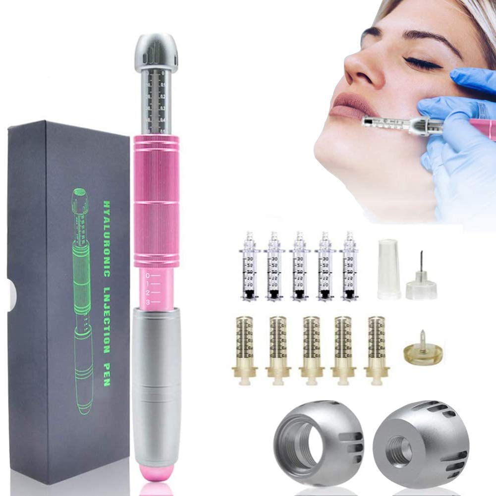 AECEVAN 2 En 1 Hyaluron Pen 0.3/0.5ml Atomizador De ácido Hialurónico del Lápiz De Relleno De Labios Levantamiento De Labios Anti Arrugas con Jeringa De 10pcs para La Belleza