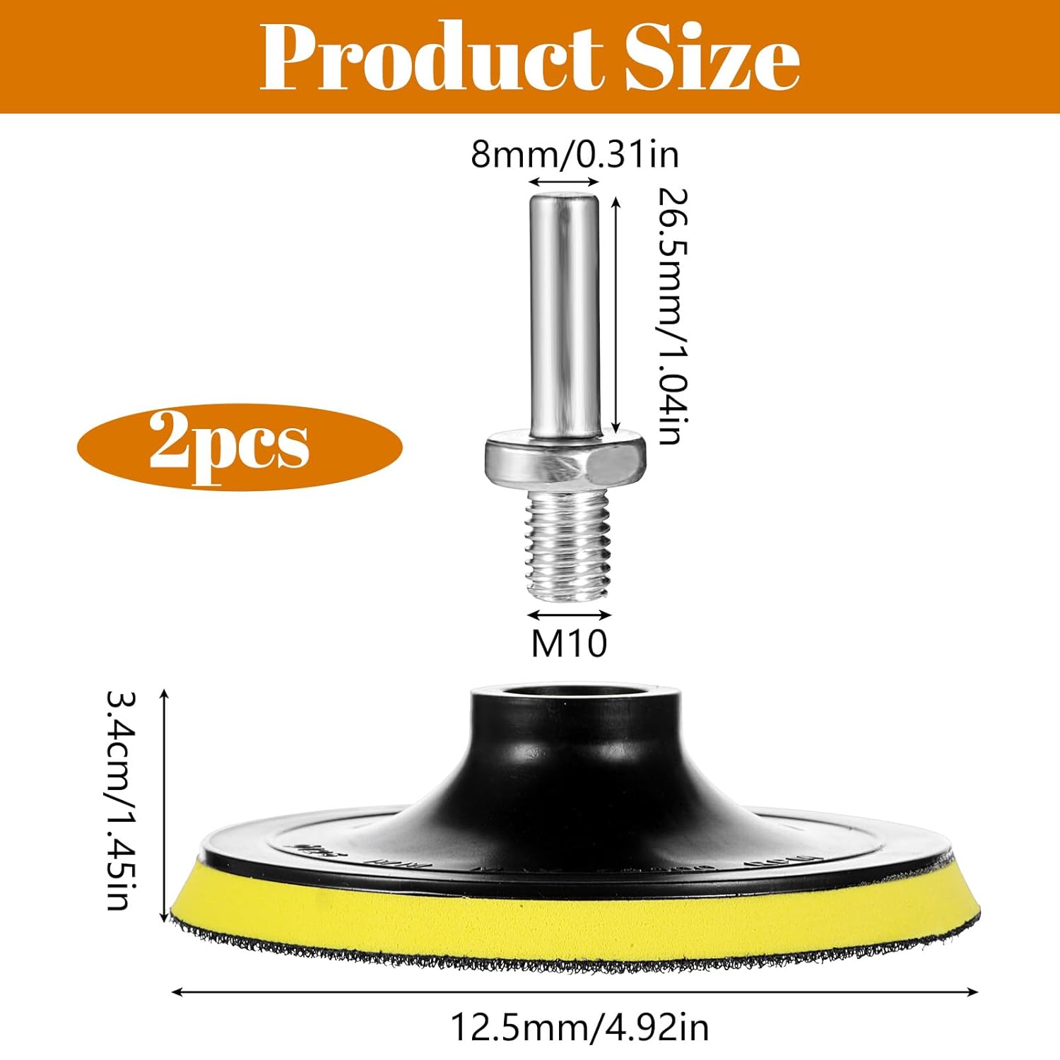 2 Pcs Drill Sander Attachment,5 in Sander Attachment for Drill,Sanding Attachments with M10 Drills Adapter,for Sanding Finishing Polishing