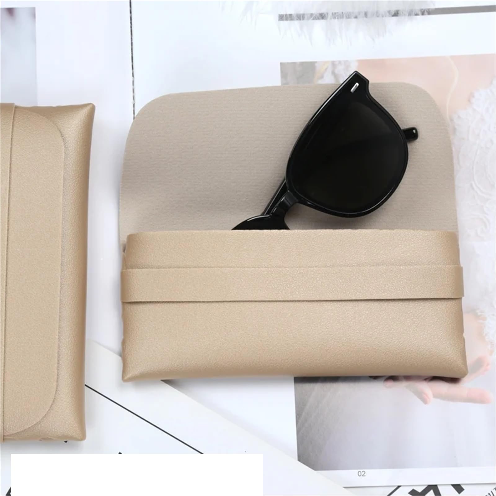 Estuche for gafas de sol for mujer, caja almacenamiento portátil antipresión, bolsa for, accesorios, 2 uds Para Mujer