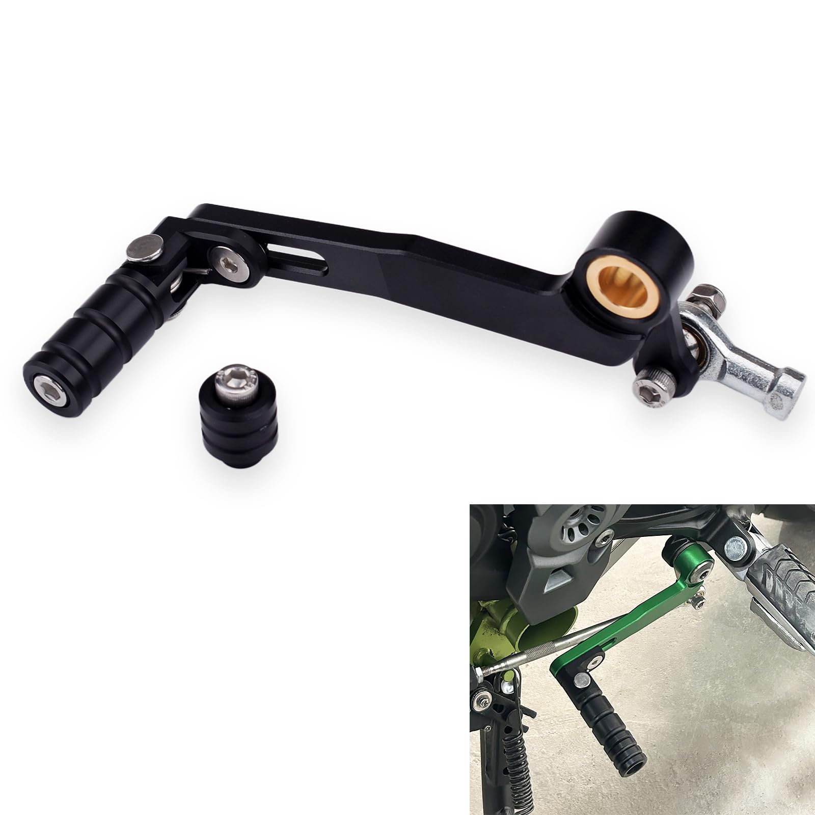 Für Z900 Z900RS Cafe Ninja1000SX Z1000 Z800 Motorradzubehör Schalthebel Pedal Zehenrasten Linker Schalthebel (für Kawasaki Fahrzeug) (Schwarz)