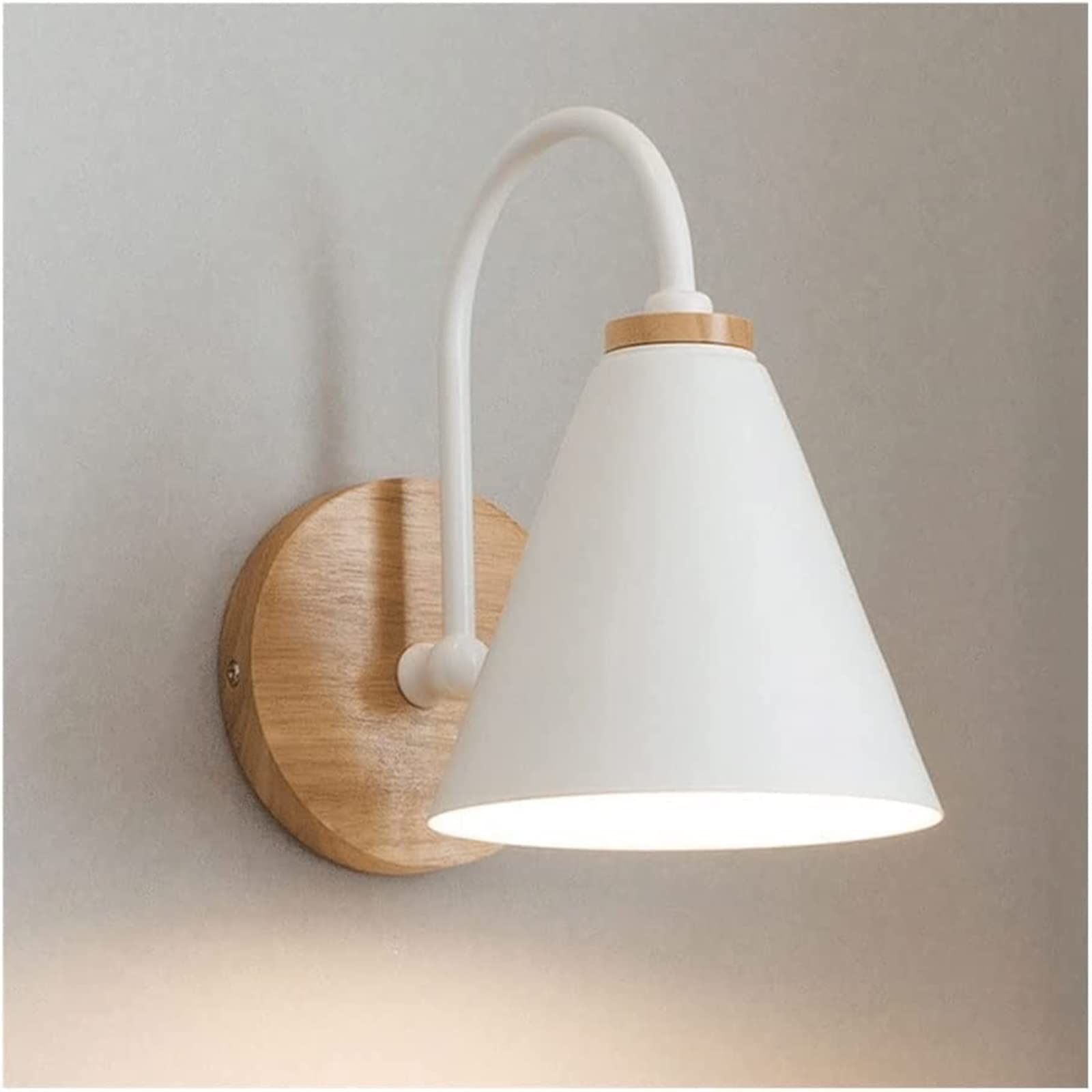 Amazon.com: Wood Base Wall Lantern, Bedroom Wall Sconce, Metal 