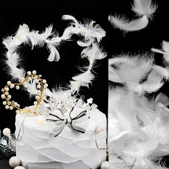 100pcs Feathers for Crafts,6-12cm Feathers Bulk,White Feathers,Natural Goose Feathers,Decorative Feathers Set for DIY Dream Catcher,Gift Box Filling,Wedding,Party Decorations Supplies