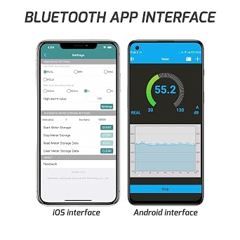 Bluetooth Decibel Meter Digital Sound Level Meter Portable SPL Meter 30~130dBA Range MAX/MIN Data Hold with LCD Display Backlight for Home, School and Workplace to Accurate Sound Measurement