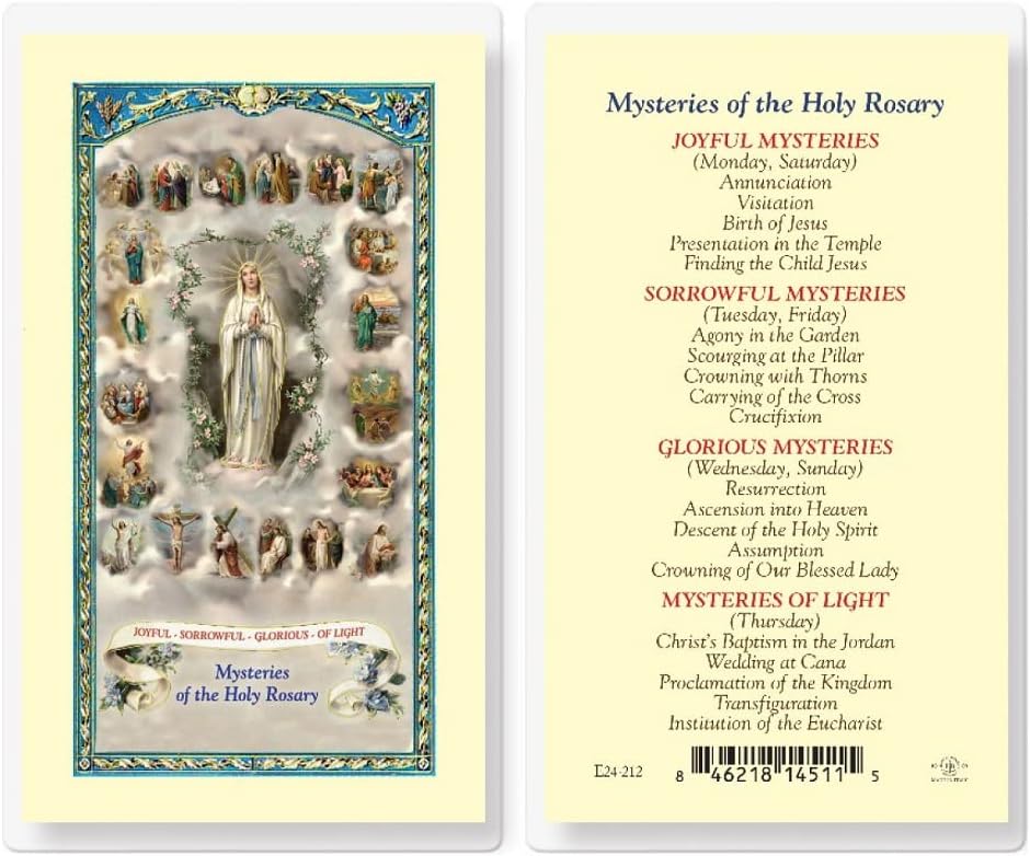 Artisan Owl Chaplet of the Divine Mercy Gold Stamped Holy Cards (Mysteries of the Rosary Holy Cards (Set of 5))