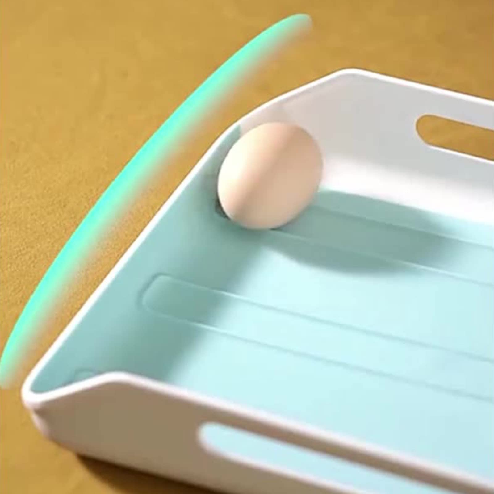 Soporte para huevos para refrigerador, contenedor de almacenamiento con ruedas automáticas, tapa transparente, cajón, bandeja de huevos, organizador de nevera, hogar