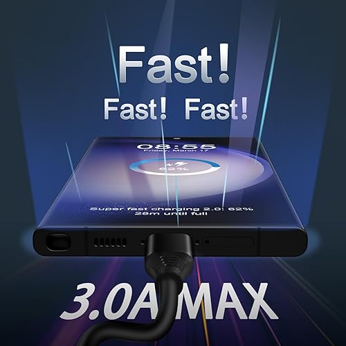 Miniatura 2 de Cable USB C en espiral de carga rápida, 3 pies + 6 pies Android Auto tipo C cable de carga para Samsung Galaxy A54 A14 5G A53 A13 S23 Ultra S22 S21