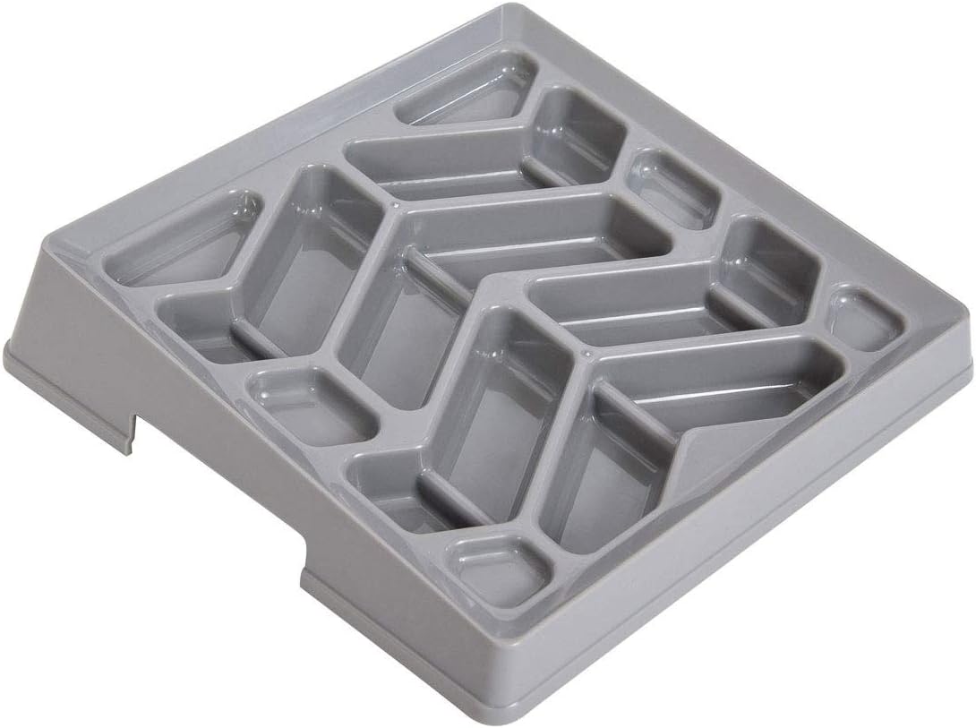Leashboss Flat Face Feeder, Tilted Slow Feed Bowl for Short Snout Dogs & Cats, Slanted Maze Food Bowl for French Bulldogs, Pugs, Boston Terriers 1.5-Cup Flat Face Dog Bowls (Gray)