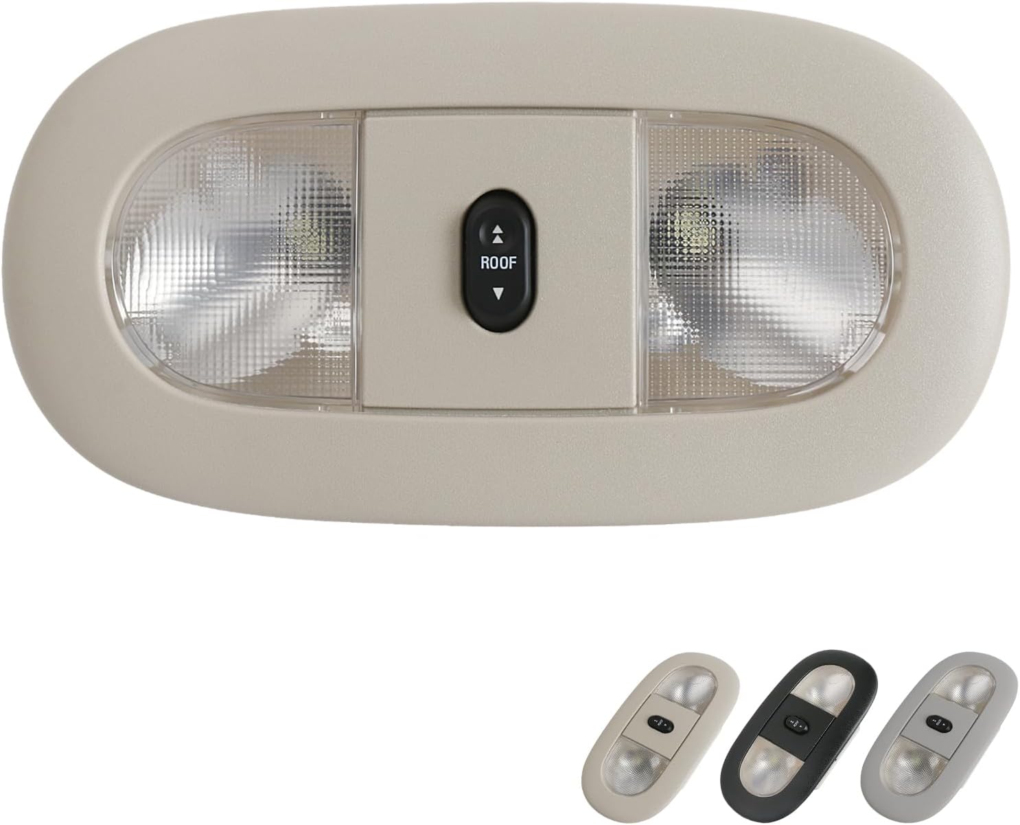 TQPONLY Overhead Console LED Dome Map Light Lamp,for 2004-2008 Ford F150 Extended Cab/SuperCrew Interior Lights with Sunroof Switch (Tan)