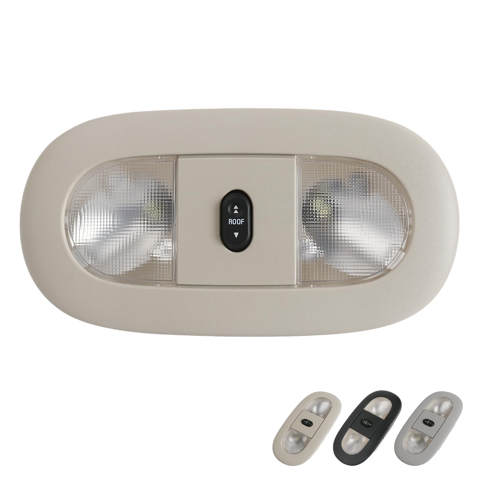TQPONLY Overhead Console LED Dome Map Light Lamp,for 2004-2008 Ford F150 Extended Cab/SuperCrew Interior Lights with Sunroof Switch (Tan)