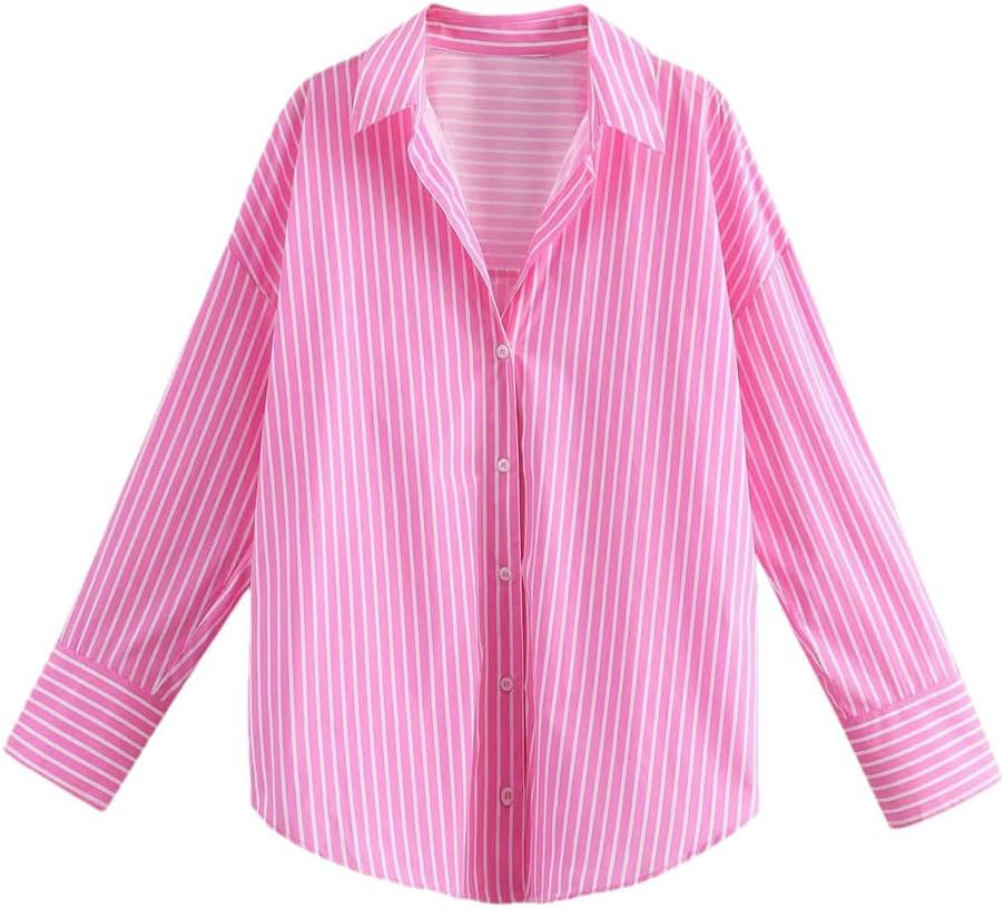 Women's Loose Long-Sleeved Lapel Single-Breasted Shirt