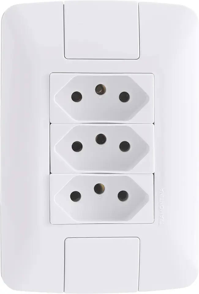 Tramontina Conjunto 3 Tomadas 2P+T 4x2 10A 250 V Aria Branco
