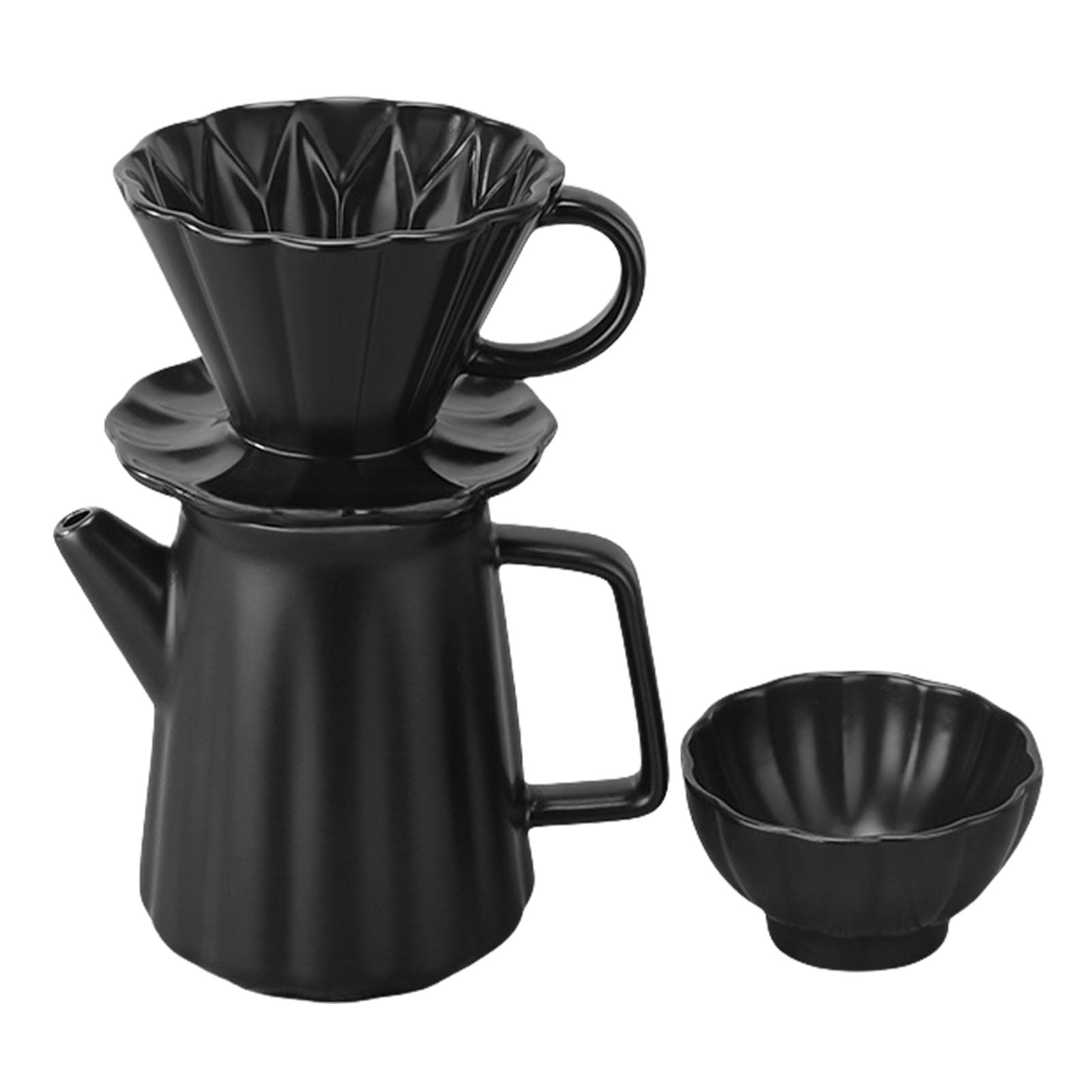 Filtro de café reutilizable de 500 ml, con mini taza de café, para verter sobre con taza de cerámica, filtro de café de porcelana con taza, jarra de café con filtro, regalo para papá mamá