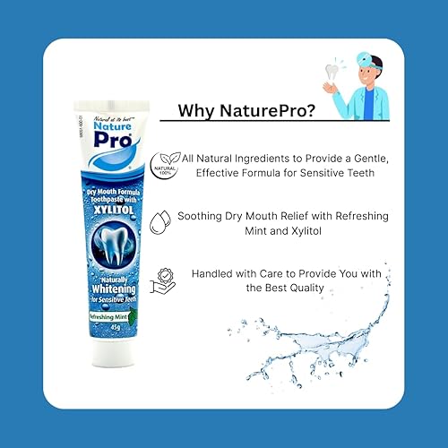 Miniatura 7 de Pasta de dientes de boca seca, fórmula blanqueadora de xilitol, dientes sensibles, menta refrescante, paquete de 3 (1.59 oz cada uno)
