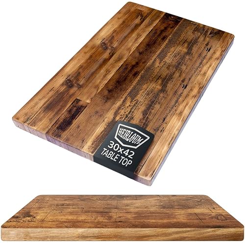 Mesa de madera recuperada, pieza de madera reciclada rústica perfecta para cocinas, comedor y mesas auxiliares (mesa de madera recuperada,