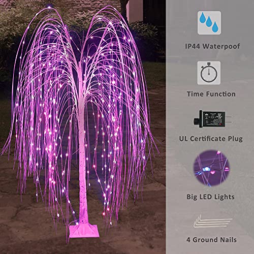 Colorful Lighted Willow Tree With Remote, 6Ft 288 Led Light Up Green Blue Weeping Willow Tree Lights, Lighted Trees Indoor Outdoor For St Patricks Day Yard Christmas Wedding Holiday Home Party Decor #TOP3