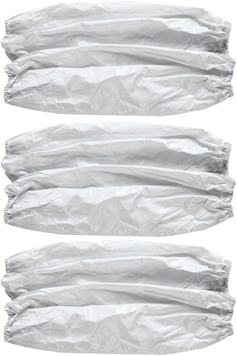 3 Pairs White Pvc Oversleeves Arm Sleeves Covers with Elastic Design, Comfortable Waterproof Protective Sleeves for Cooking and Cleaning Tasks in Kitchen and Household Use