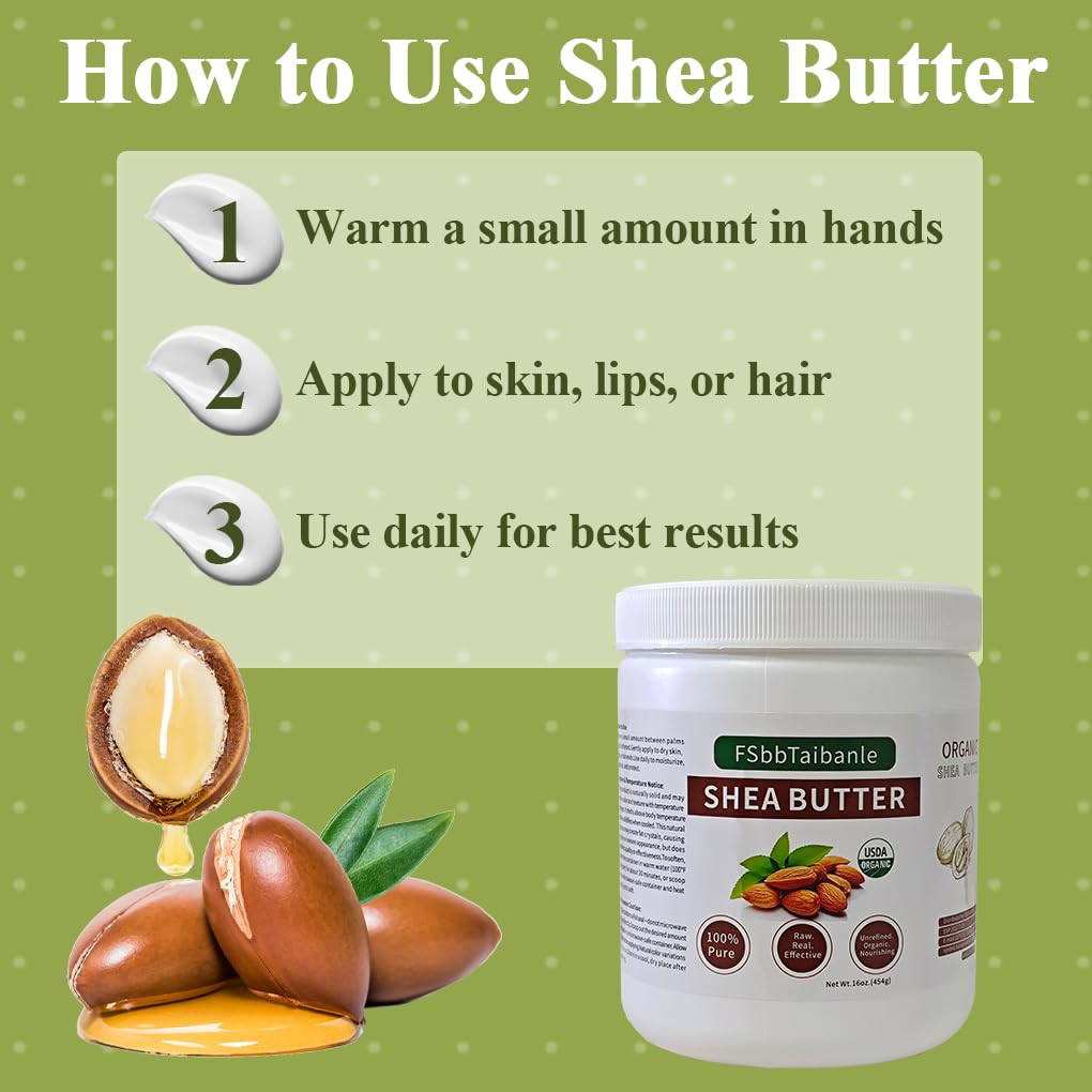 Raw Shea Butter 16 oz – Pure & Organic Moisturizer for Skin, Hair & DIY – Raw, Unrefined, Non-GMO, Ivory Color, Grade A Quality - Image 6