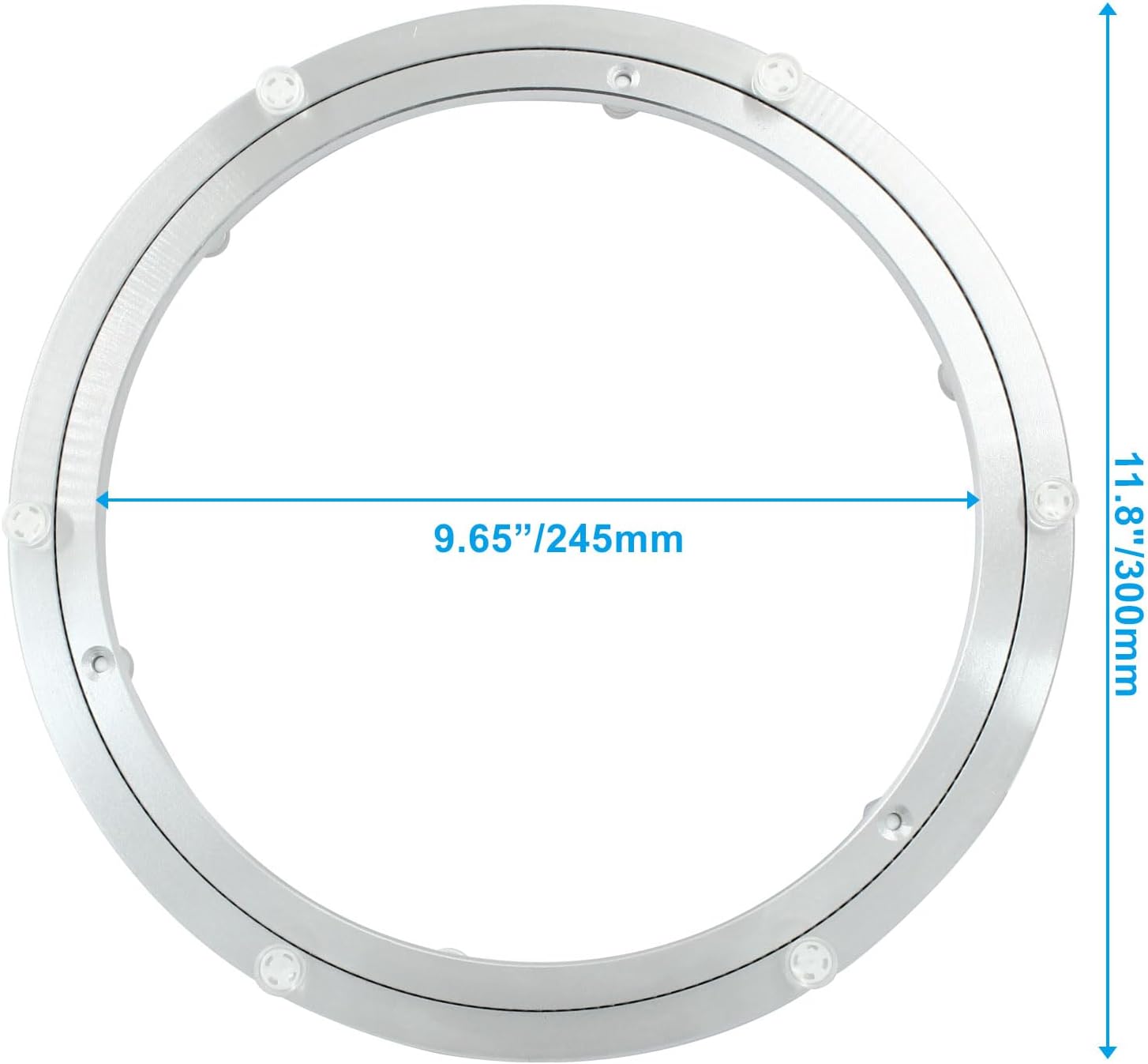 Hordion Lazy Susan Bearing Heavy Duty, 12" Aluminium Alloy Turntable Bearing Swivel Plate Round Rotating Turntable Hardware for Dining Table Kitchen