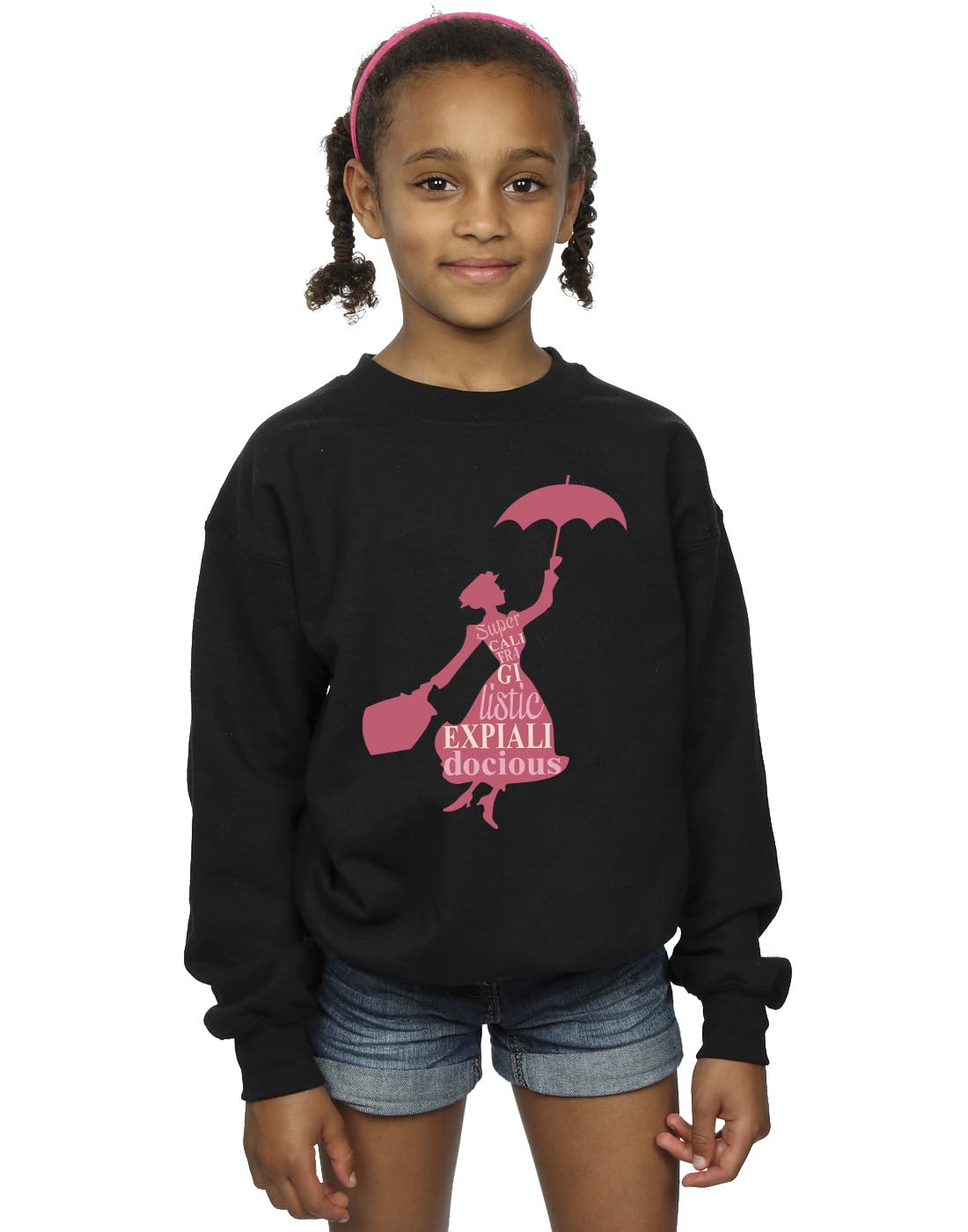 Disney Girls Mary Poppins Flying Sweatshirt Black 9-11 Years