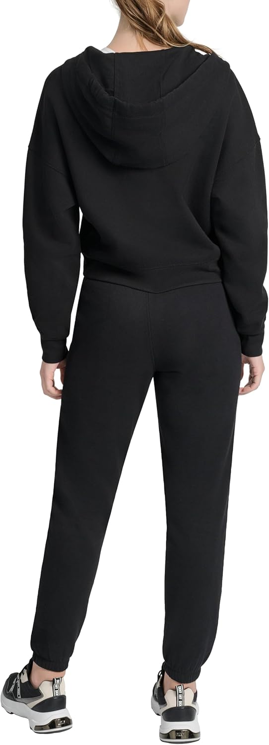 DKNY womens Drawstring Silicone Logo Hoodie Sweatshirt - Image 4