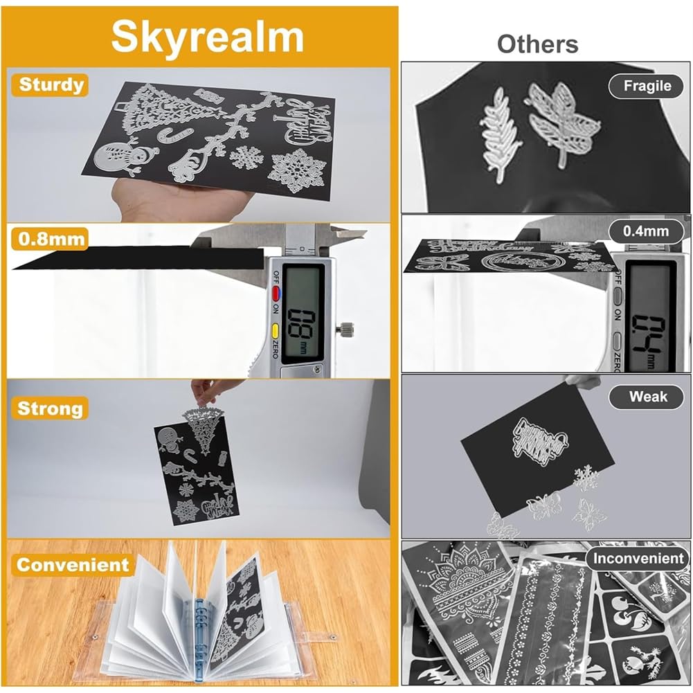 Skyrealm artykuły do scrapbookingu, do przechowywania matryc, magnetyczne arkusze i świąteczne wykrojniki, zestaw do samodzielnego wykonania kart, 49