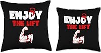 Vista 3 de Enjoy The Lift Funny bodybuilder workout Quote, Cool Lifting Throw Pillow