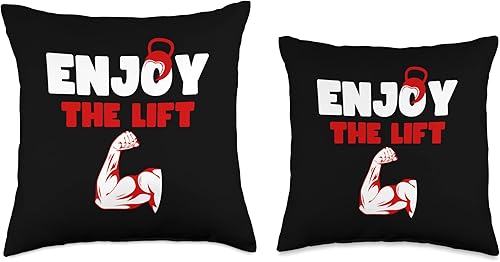 Miniatura 3 de Enjoy The Lift Funny bodybuilder workout Quote, Cool Lifting Throw Pillow