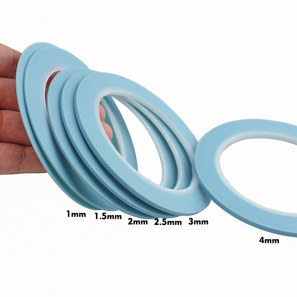 JINBING Mix 6Rolls High Temperature Vinyl Fine Line Fineline Masking Tape Automotive Car Auto Paint 1mm 1.5mm 2mm 2.5mm 3mm 4mm (Pack of 2)