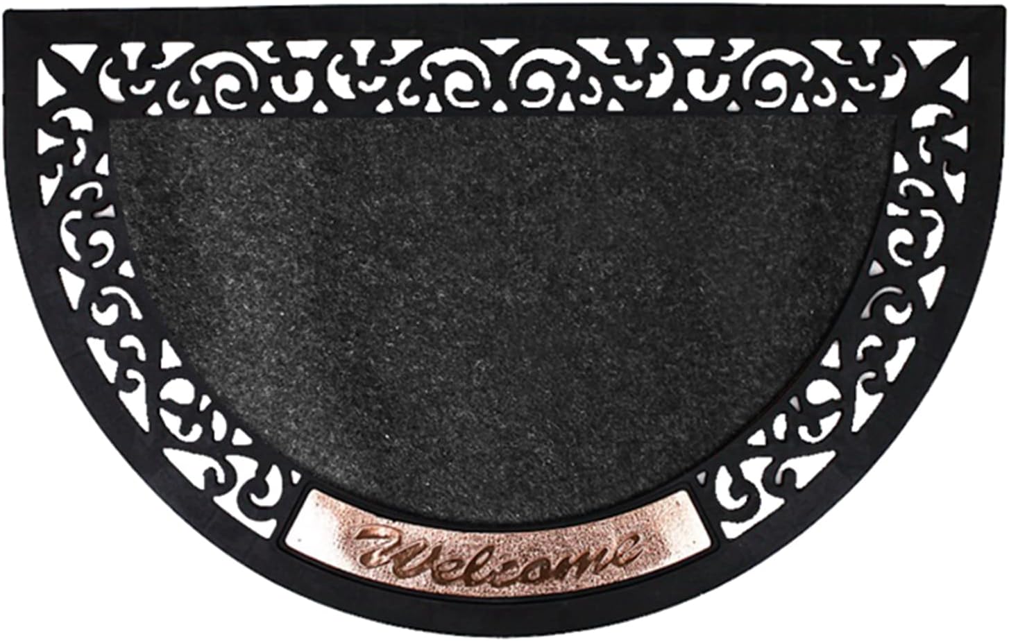 Rubber Welcome Door Mat Tray, Decorative Indoor Outdoor Doormat Tray Non Slip Front Door Mat Tray for 11.8X23.8 Inserts, Easy to Clean Low Profile Mat Tray for Entry Patio High Traffic Areas