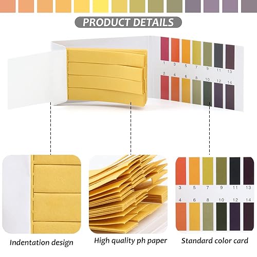 Miniatura 9 de Tiras de prueba de pH, tiras de prueba de pH 1-14 de papel de tornillo, papel de prueba de fuego indicador universal, papel de prueba de álcalis