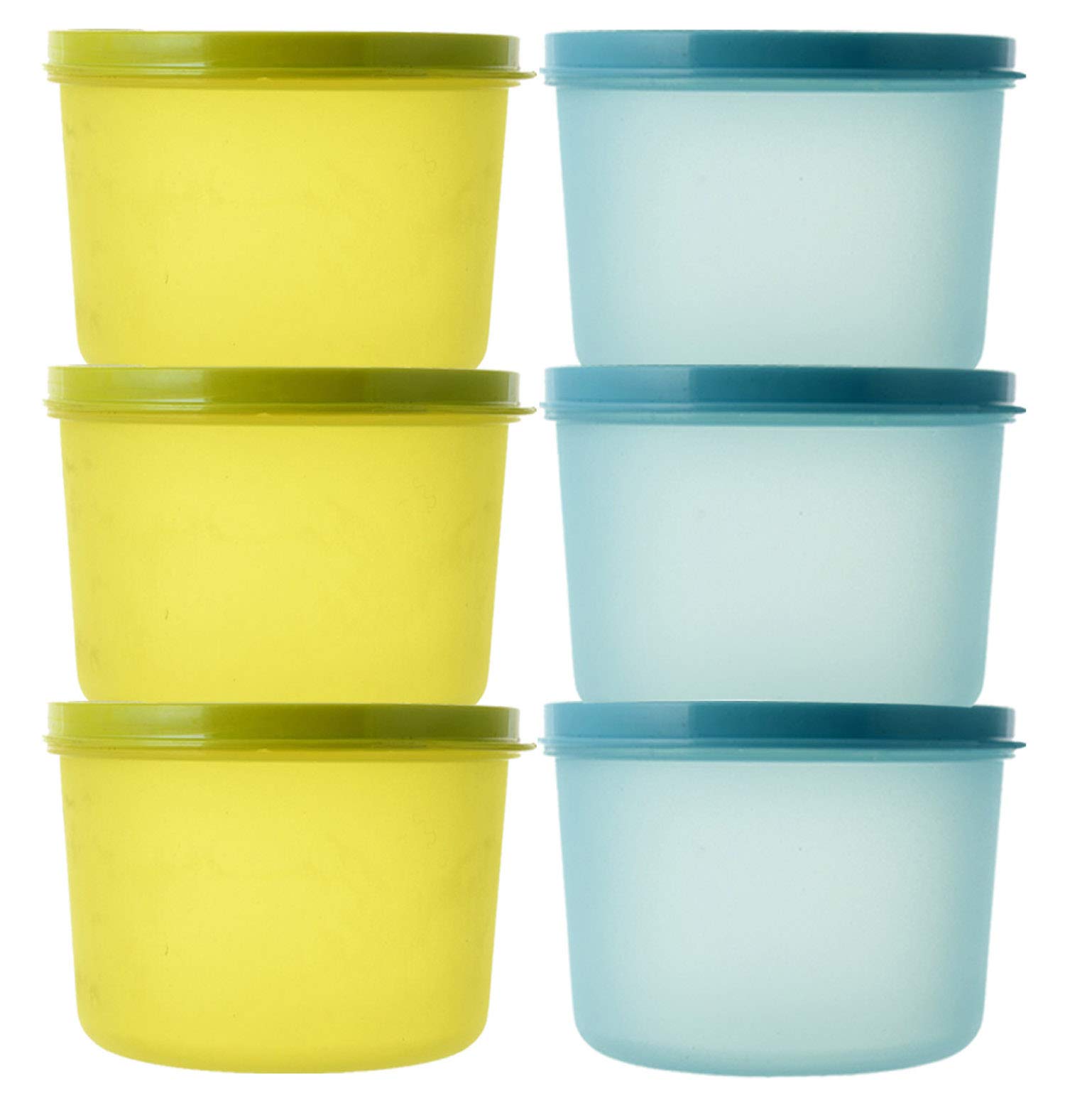 Kuber Industries Plastic 6 Pieces Kitchen Storage Spice Containers, Fridge Container, Food Utility Box, Food Storage Containers Jars 200 Ml (Blue & Green) - CTLTC43851
