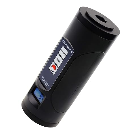 Sound Level Calibrator 94dB / 114dB Fits 1'' and 1/2'' Microphones Digital Decibel Meter Calibratior with 0.3dB High-Precision SPL Calibrator Digital LCD Display with Backlight
