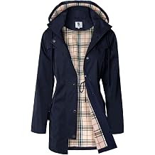 SaphiRose Womens Long Hooded Rain Jacket Outdoor Raincoat Windbreaker