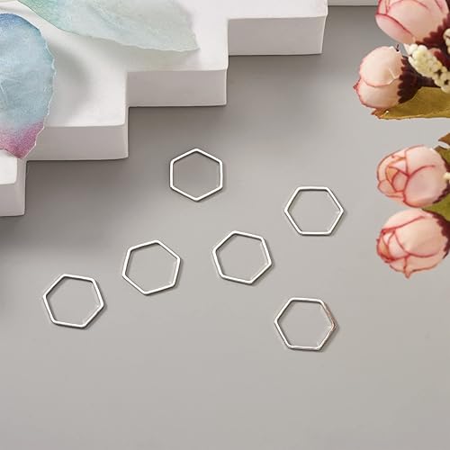 Vista 36 de FASHEWELRY Anillos de acero inoxidable 70cs con eslabones de corazón, 4 tamaños, de metal con forma de corazón, bisel abierto, conectores