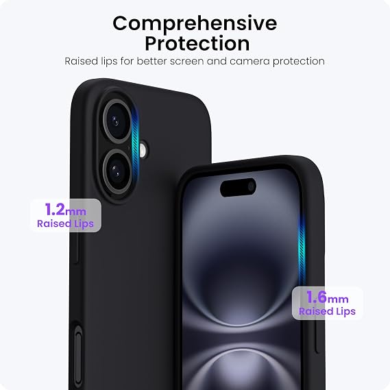 ORNARTO Compatible with iPhone 16 Case 6.1, Liquid Silicone Slim Cover