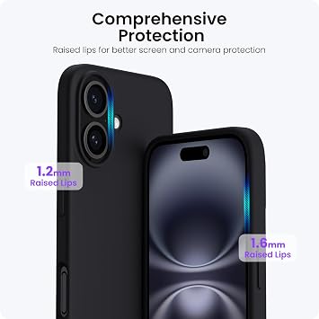 ORNARTO Compatible with iPhone 16 Case 6.1, Liquid Silicone Slim Cover