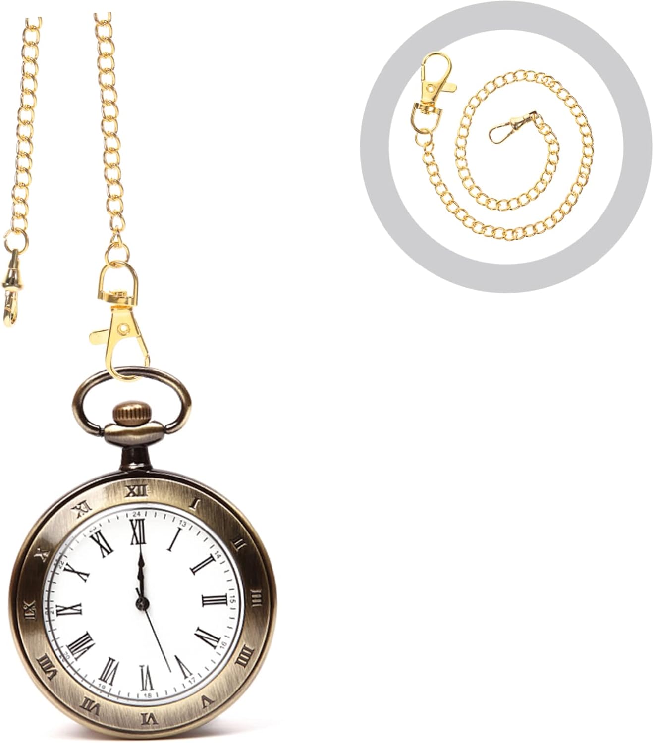 Metal Pocket Watch Chain Gold Vintage Design Sturdy Metal Decorative Chain Perfect for Jeans Wallet Pocket Watch Fashion Accessory