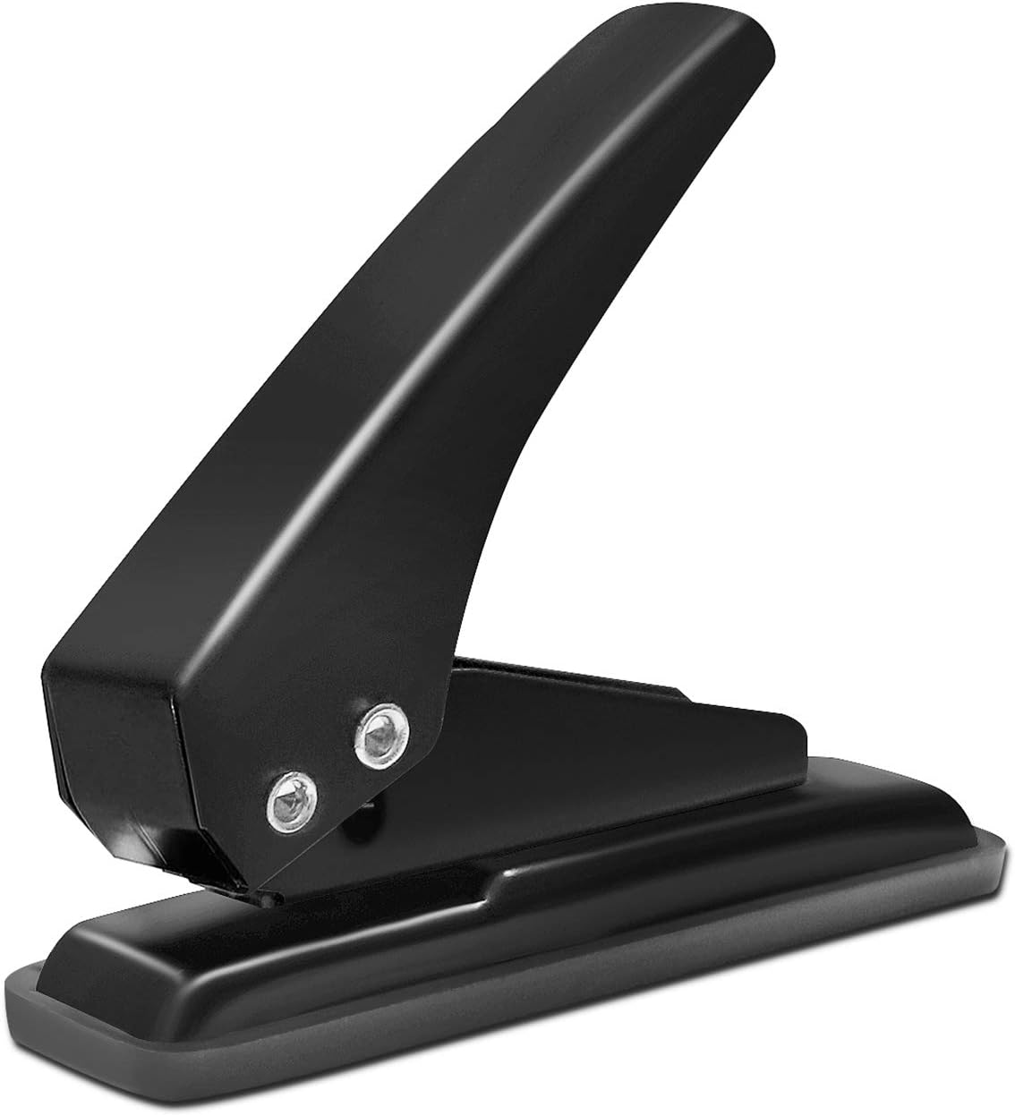 Single Hole Punch Heavy Duty Paper Hole Punch, 20 Sheet Punch Capacity, Hand Craft Hole Puncher for Paper, Chipboard, Index Cards, Card Stock and Art Project, Black