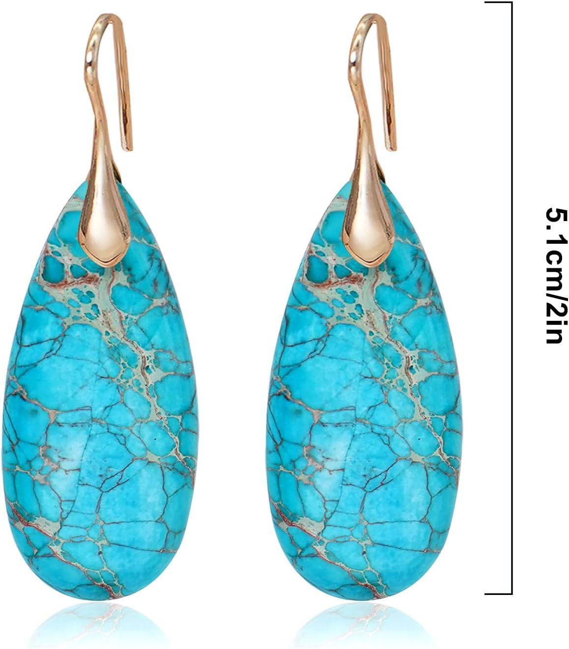 Natural Stone Earrings Waterdrop Stone Dangle Earrings for Women - Image 6