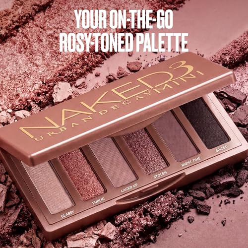 URBAN DECAY Naked 3 Mini Eyeshadow Palette - 6 Soft Pink Shadows, Multi-Use Matte & Shimmer Finishes, Ultra-Blendable, Long-lasting Up to 12HR Wear, Rosy Neutral Shades, Travel Makeup with Mirror - Image 4