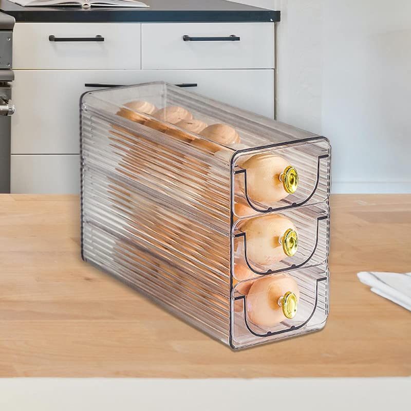 MosQuick Polyethylene Terephthalate Stackable Egg Holder Bin Transparent And Visible Safety Material For Table,3 L