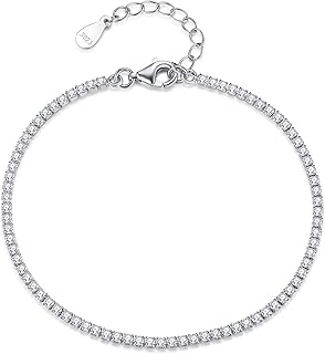 سوار تنس من الفضة الاسترلينية 925 مرصع بأحجار زركونيا مكعب مرصع بأحجار متعددة الألوان ولون أبيض، هدايا مجوهرات للنساء من بيواني