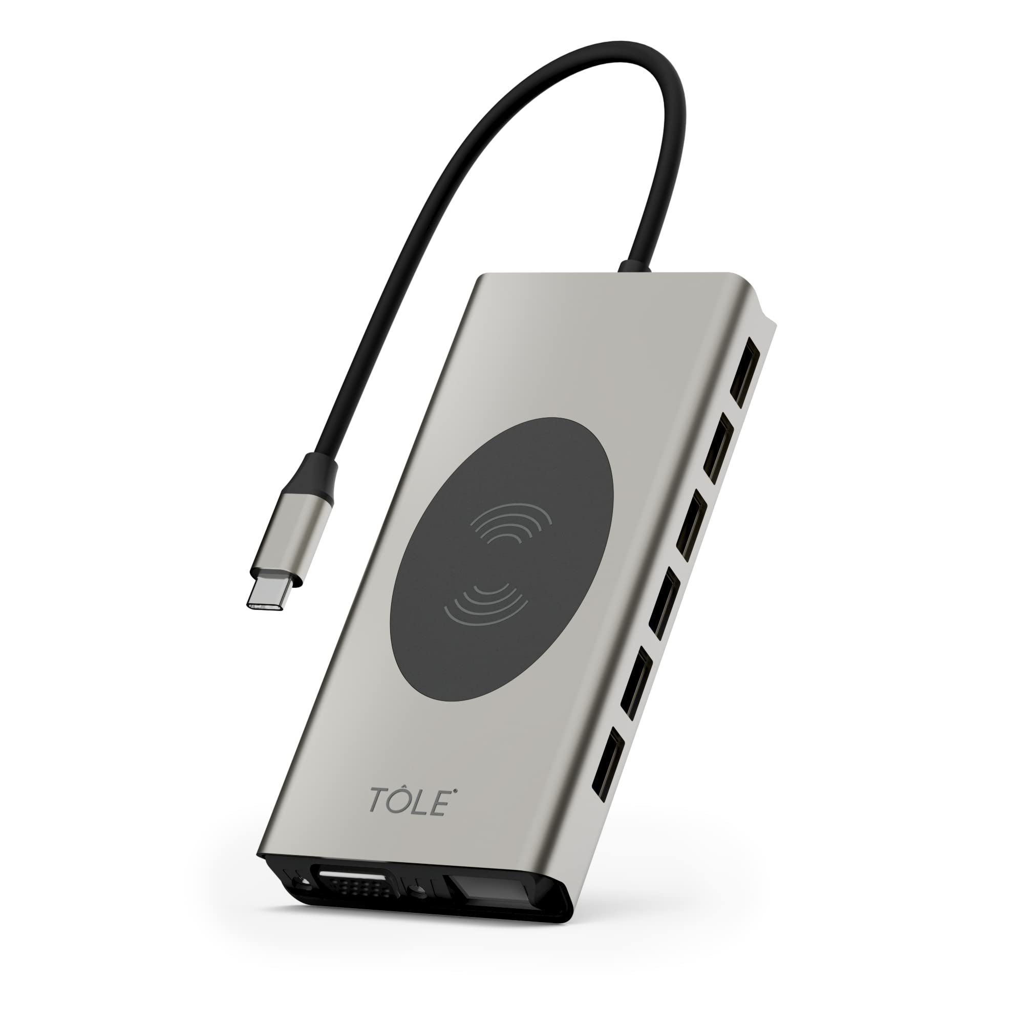 TOLE Pentadec Plug & Play Hub|15 in 1 USB Type C Hub with 10w Wireless Charger| 7 USB Port|HDMI|VGA|RJ45|3.5mm Audio|SD Card|SD Card|PD Charger|Compatible with MacBook|iPad|Windows|Other Type-C Devices (B09RGY36QK) Amazon Price History, Amazon Price Tracker