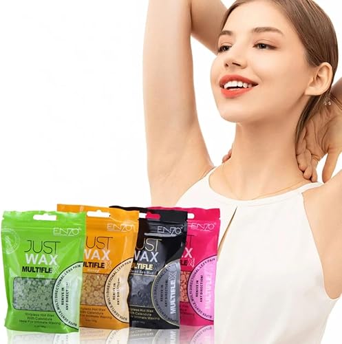Enzo - Best Body Bead Facial Hard Wax Beans For Hair Removal 100G Bag Wax Beads No Rosin Honey Flavor Scented For Legs And Bikini - Black
