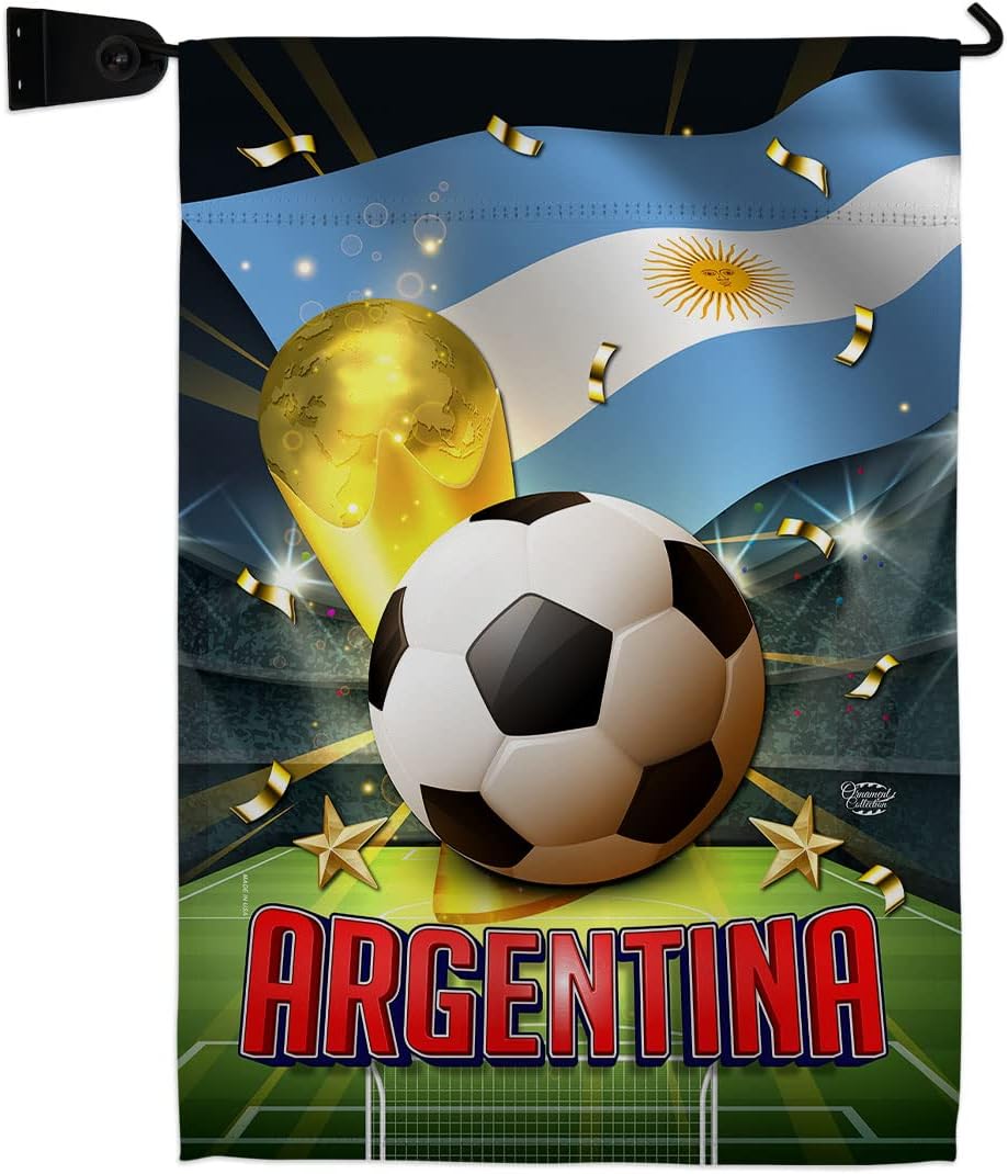 World Cup Argentina Garden Flag Set Mailbox Hanger Sports Soccer Game Goal Ball Football Entertainment Activity Physical House Banner Small Yard Gift Double-Sided, Made in USA