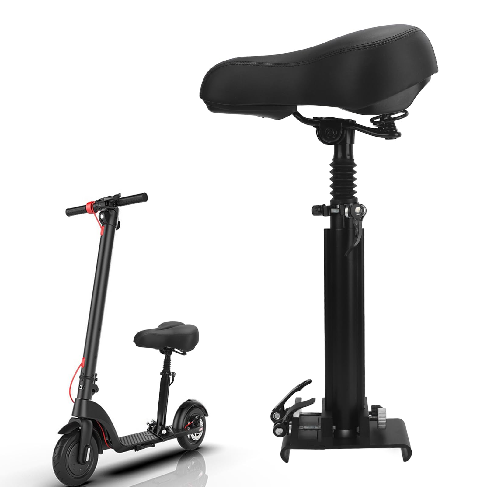 Selle de Siège de Scooter électrique Réglable, Matériau en Alliage D'aluminium et de Fer PU, Installation de Trous Compatible avec HX-X7, HX-X8