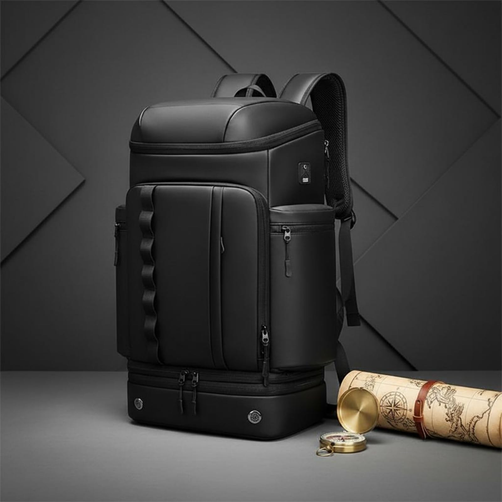 Colcolo Zaino da Viaggio Uomo Zaino Borsa Zainetto Valigia con Spazio Abiti E Accessori E Scomparto Bagnato Asciutto in Oxford con Fodera Poliestere per, Versione Sportiva, Nero, Nero